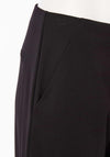 Naya Wide Leg Copped Leg Trousers, Black