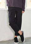Naya Drawstring Waist Slim Leg Trousers, Black