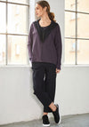 Naya Drawstring Waist Slim Leg Trousers, Black