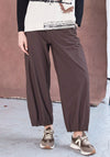 Naya Wide Leg Tuck Hem Trousers, Brown