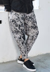 Naya Printed Cuffed Trousers, Grey and Black