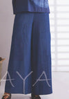 Naya Denim-Look Wide Leg Trousers, Blue