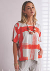 Naya Paint Stroke Print Top, Orange and White