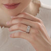 Newbridge Baguette CZ Adjustable Ring, Silver