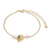Newbridge Bird with Pink Flower Bracelet, Gold