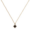 Newbridge Black Stone Clover Pendant Necklace, Gold