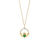 Newbridge Claddagh Pendant Necklace, Gold & Emerald Green