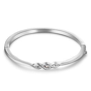 Newbridge Clear Stone Bangle, Silver