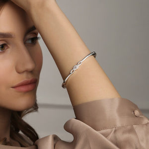 Newbridge Clear Stone Bangle, Silver