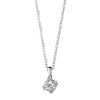 Newbridge Square Crystal Drop Necklace, Silver