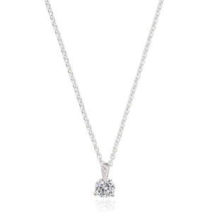Newbridge CZ Solitaire Pendant Necklace, Silver