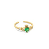 Newbridge Emerald Green Claddagh Adjustable Ring, Gold