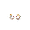 Newbridge Floral Butterfly Earrings, Gold & Pink