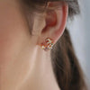 Newbridge Floral Butterfly Earrings, Gold & Pink