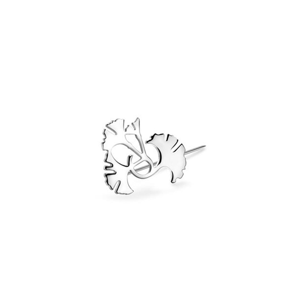 Newbridge Ginkgo Leaf Brooch, Silver