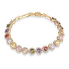 Newbridge Multi Colour Heart CZ Bracelet, Gold