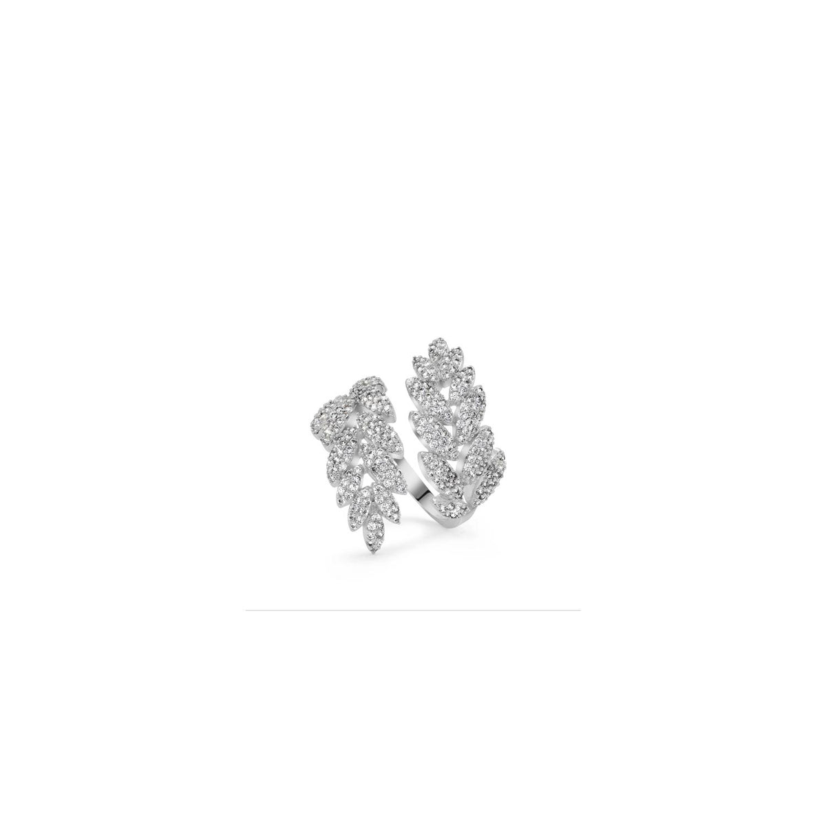 Newbridge Leaf Wrap Adjustable Ring, Silver