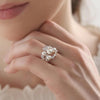Newbridge Pearl & CZ Adjustable Ring, Silver