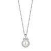 Newbridge CZ & Pearl Pendant Necklace, Silver