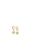 Newbridge Silverware Amy Clear Stone Star Earrings, Gold
