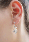 Newbridge Silverware Amy Clear Stone Star Earrings, Silver