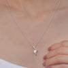 Newbridge Silverware CZ Drop Pendant Necklace, Silver