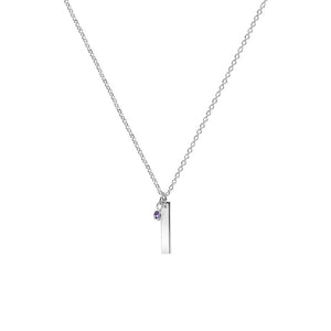 Newbridge Silverware February Birthstone Pendant Necklace, Silver