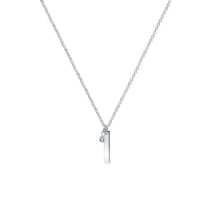 Newbridge Silverware March Birthstone Pendant Necklace, Silver