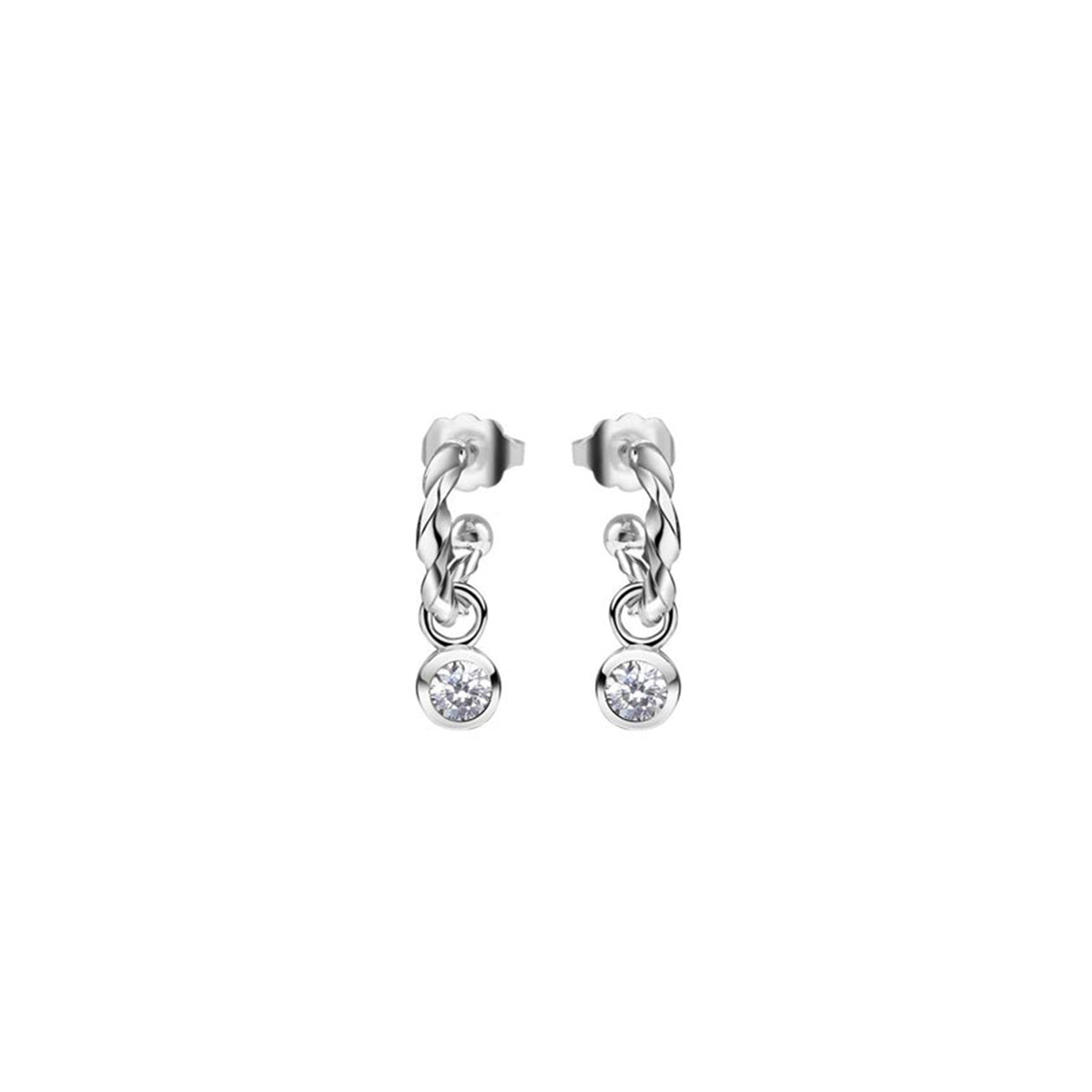 Newbridge Silverware April Birthstone Earrings, Silver