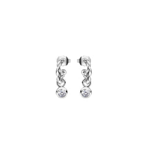 Newbridge Silverware April Birthstone Earrings, Silver
