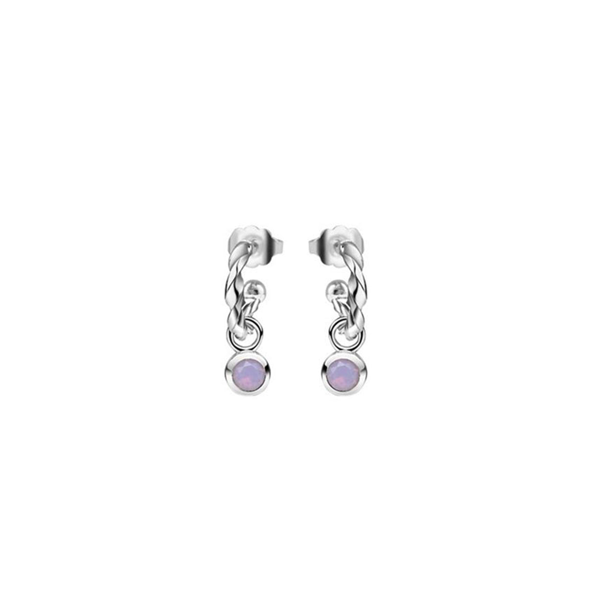 Newbridge Silverware October Birthstone Earrings, Silver