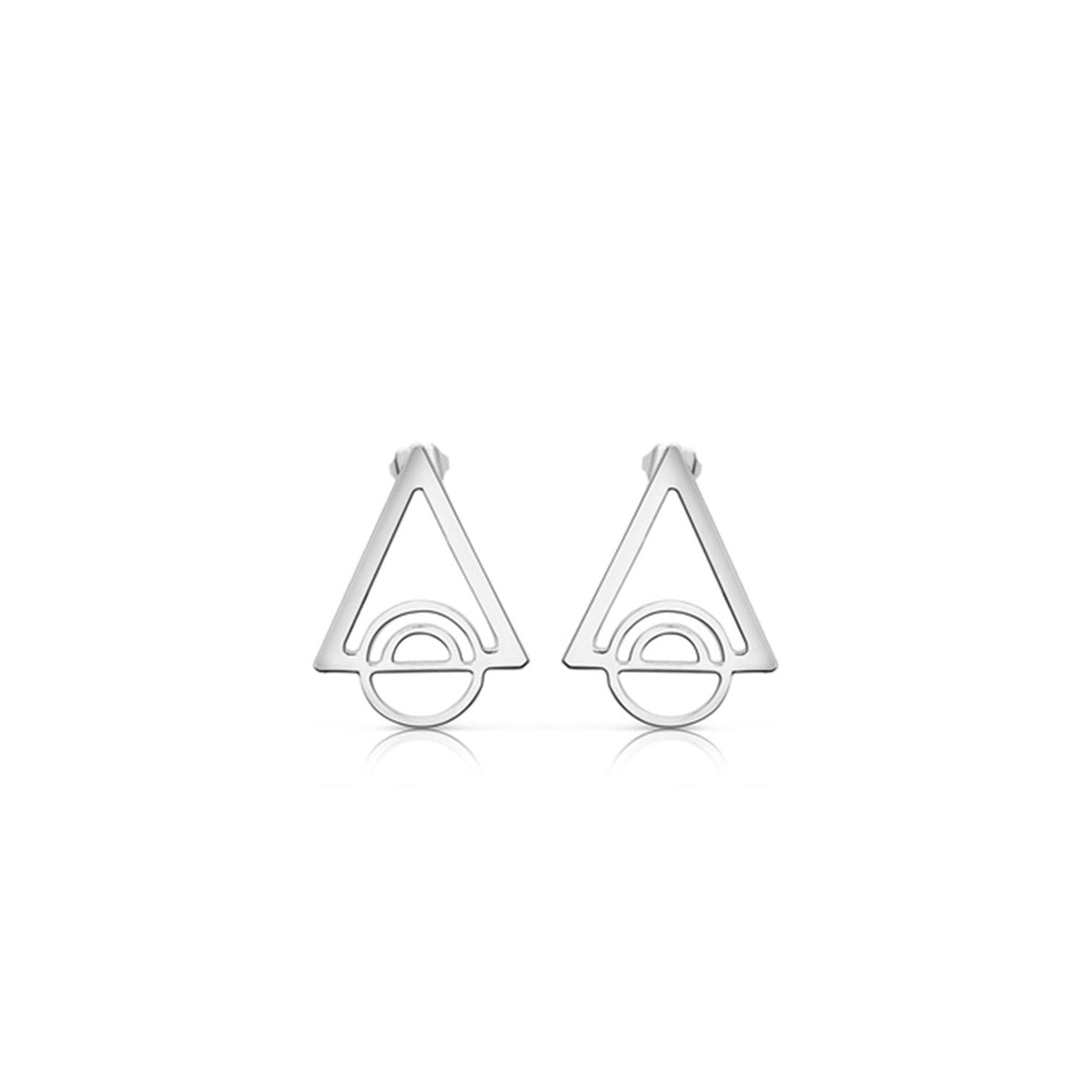 Newbridge Silverware Sonata Triangular Earrings, Silver