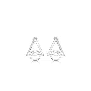 Newbridge Silverware Sonata Triangular Earrings, Silver