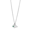 Newbridge Trinity Knot & Green Stone Pendant Necklace, Silver