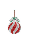 Red & Clear Stone Bauble Christmas Tree Decoration