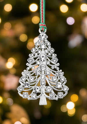 CHRISTMAS TREE WITH CLEAR STONES DECORATION