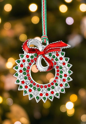 CHRISTMAS WREATH WITH BOW TREE DECORATION