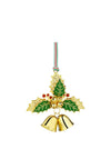 Gold Plated Holly Bells Christmas Tree Decoration