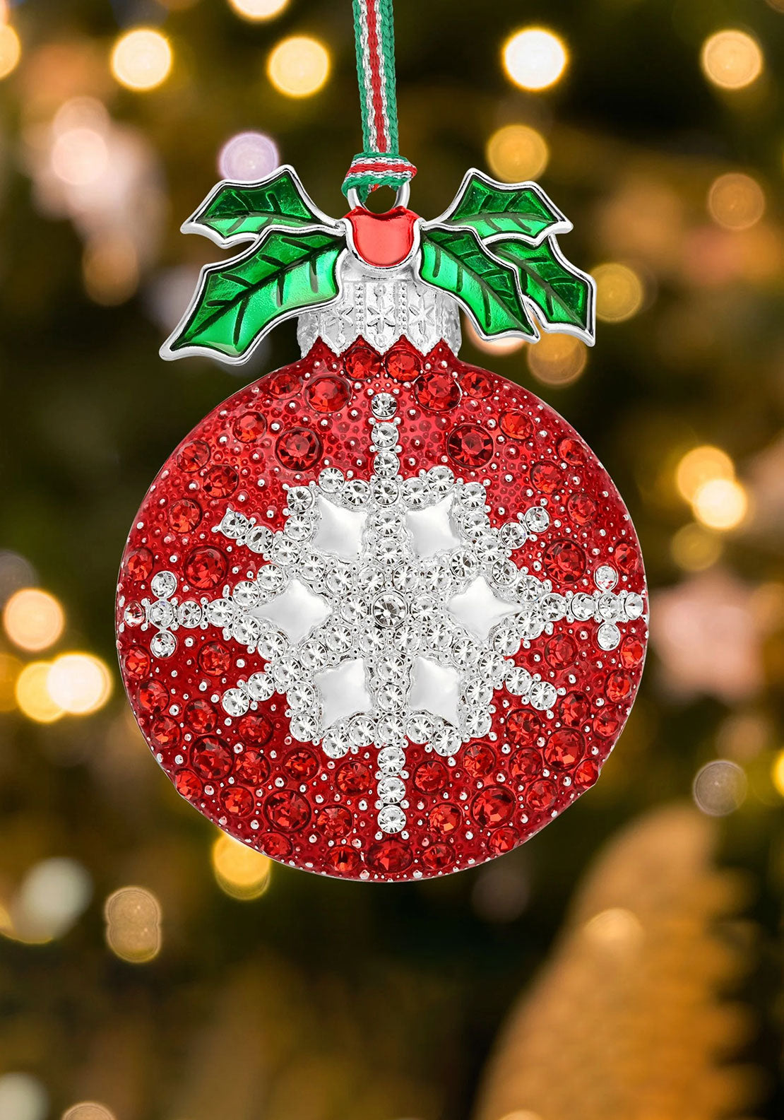 CLEAR RED STONES BAUBLES