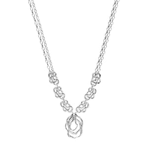 Newbridge Silverware Molten Knot Necklace, Silver