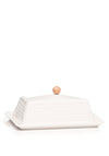 Newgrange Living Ceramic Honeycomb Butter Dish, White