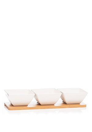 Newgrange Living Ceramic Honeycomb Dip Tray, Set of 3