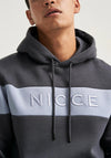 NICCE Mercury Stripe Hoodie, Anthracite & Heron Blue