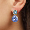 Dyrberg/Kern Nicola Earrings, Aqua & Gold