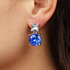 Dyrberg/Kern Nicola Earrings, Sapphire Blue & Silver