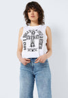 Noisy May Guns N’ Roses Print Tank Top, White