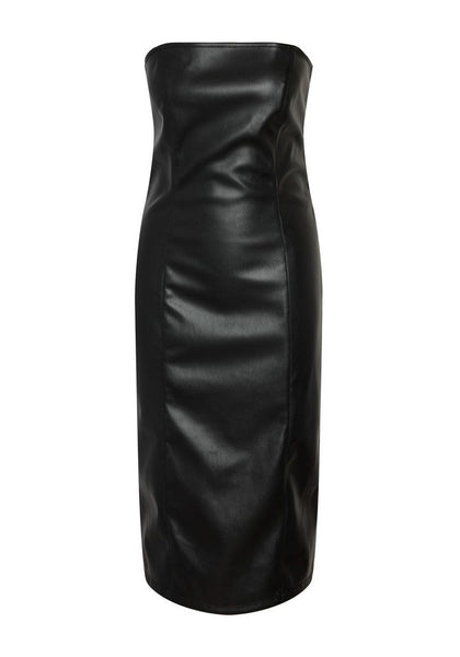 Noisy May Many PU Bandeau Midi Dress, Black - McElhinneys Noisy May Many PU Bandeau Midi Dress, Black - McElhinneys