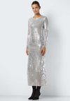 Noisy May Lucia Metallic Maxi Dress, Silver
