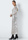 Noisy May Lucia Metallic Maxi Dress, Silver