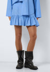 Noisy May Freja Pinstripe Mini Skirt, Blue